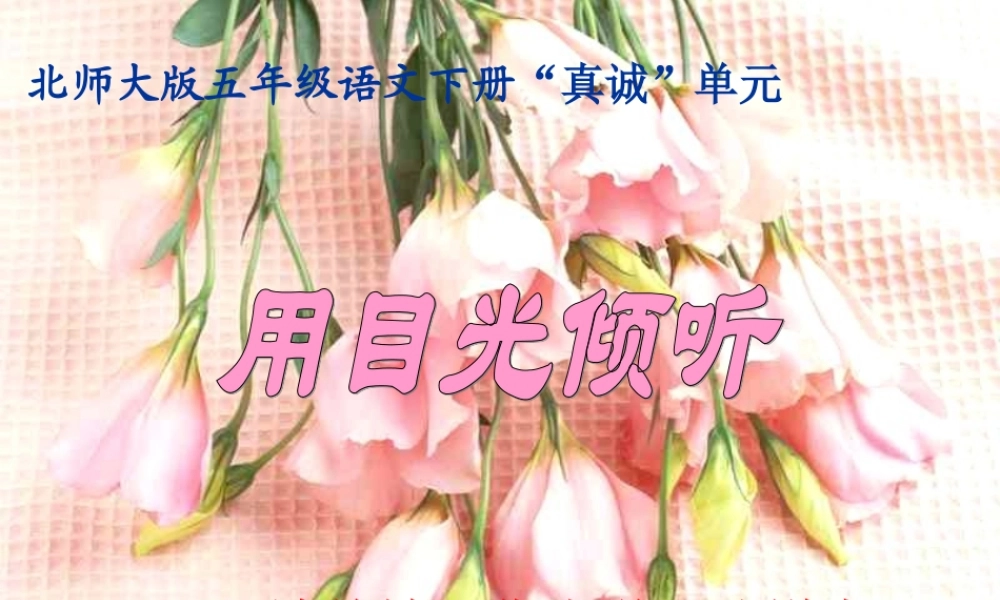 (北师大版)五年级语文下册课件_用目光倾听_3(可上传