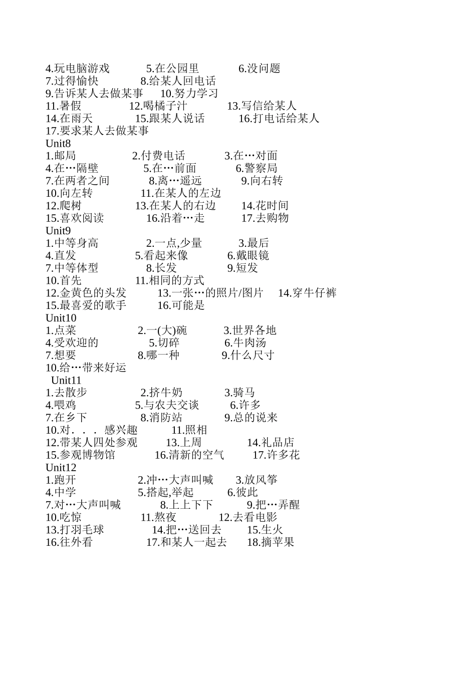 七年级下词组_第2页