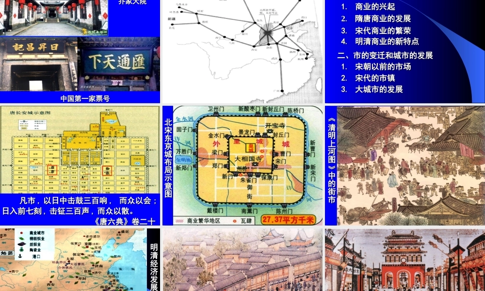 历史②必修13《古代商业的发展》PPT课件