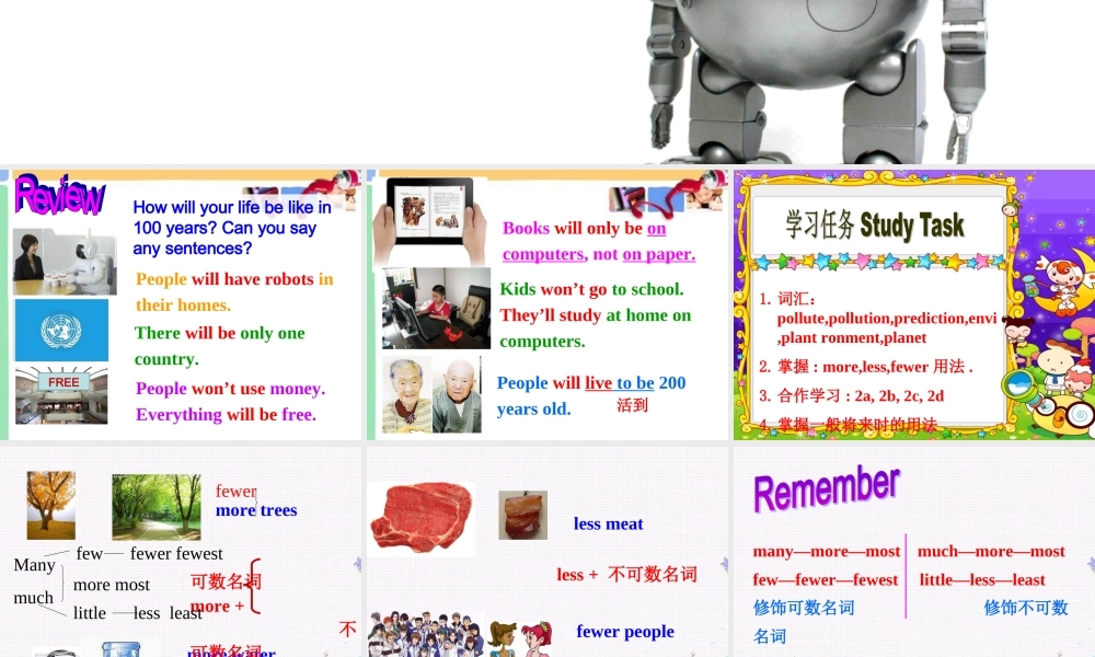 2013新版人教新目标八年级上期英语Unit7_Will_people_have_robots全单元课件