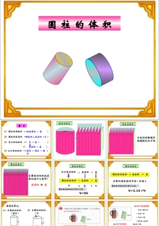 翟鲜萍《圆柱的体积》教学课件