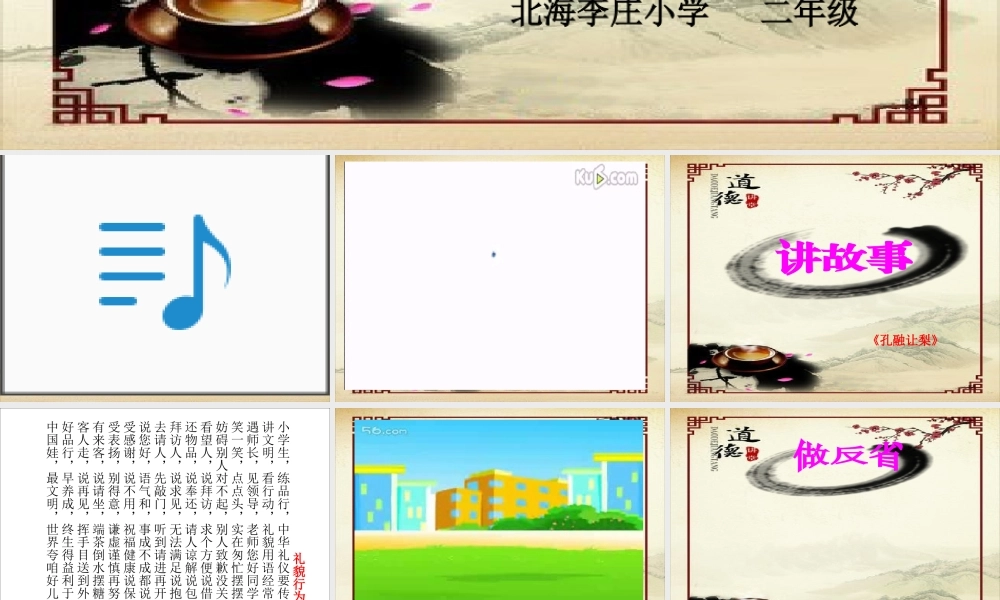 二年级道德讲堂课件(文明礼仪)