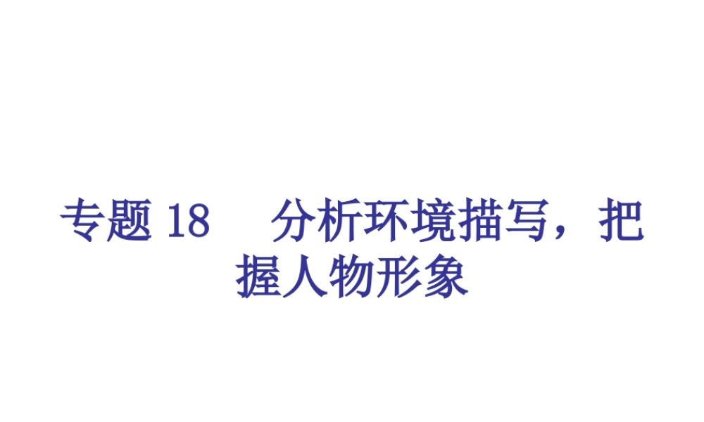 专题18-分析环境描写，把握人物形象（17页）