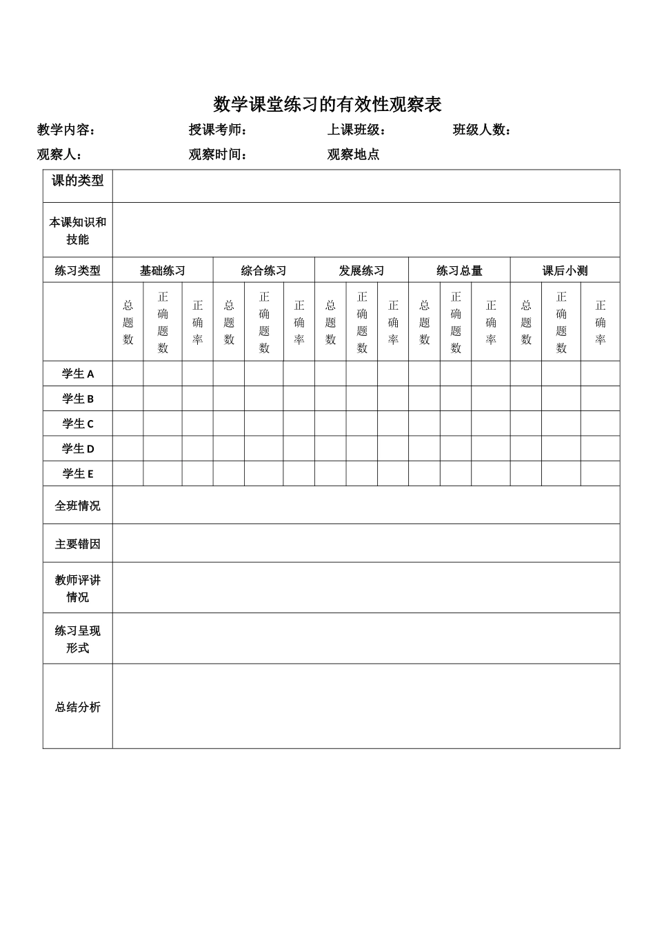 课堂观察记录表_第2页