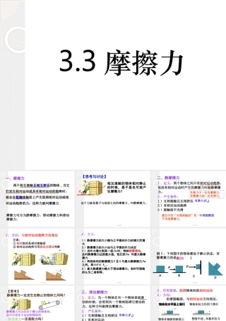 高中物理必修一课件：33摩擦力-副本2