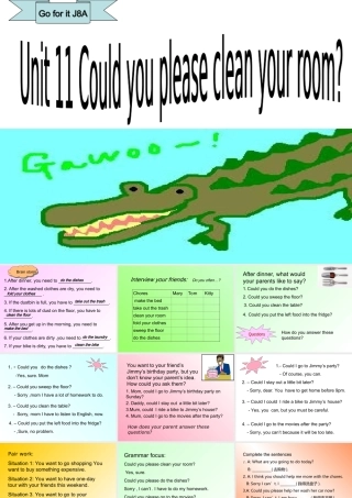 新目标八年级上册Unit11-Couldyoupleasecleanyourroom单元整体课件