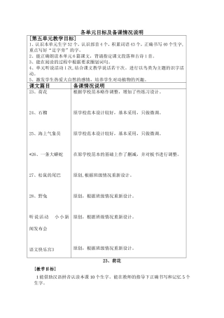 教案模版（第五单元）