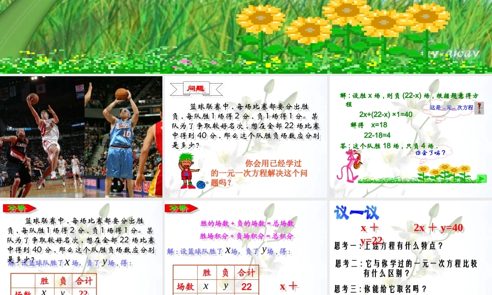 二元一次次方程组