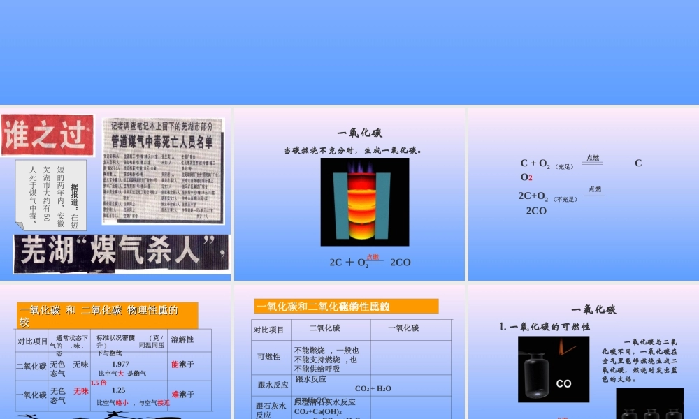 初中化学二氧化碳和一氧化碳课件3