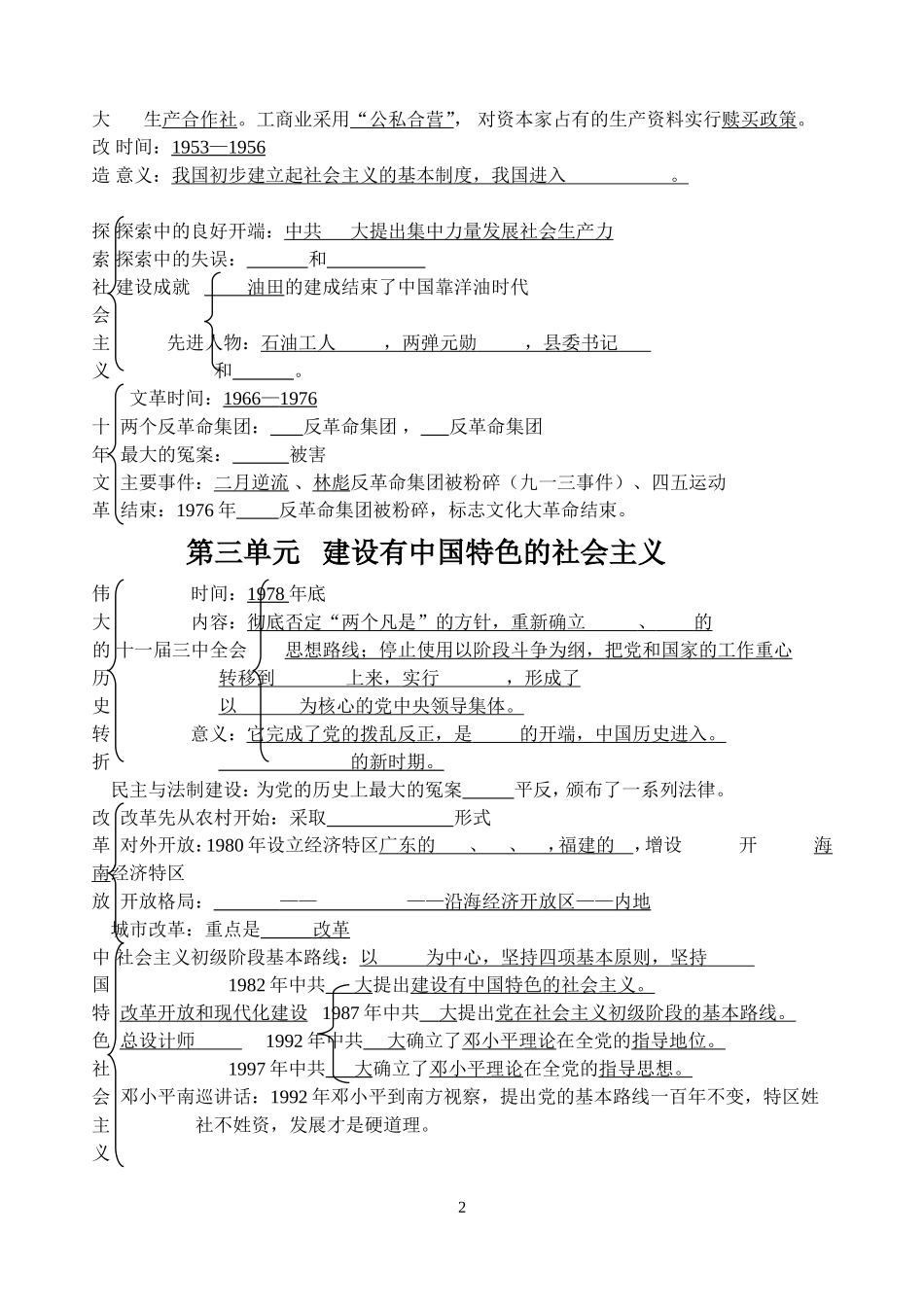 七年级下册提纲填空2015_第2页