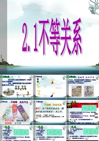 北师大版八年级数学下册21不等关系课件