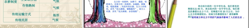 湘教版八年级下册52《北方地区和南方地区--人文差异》课件