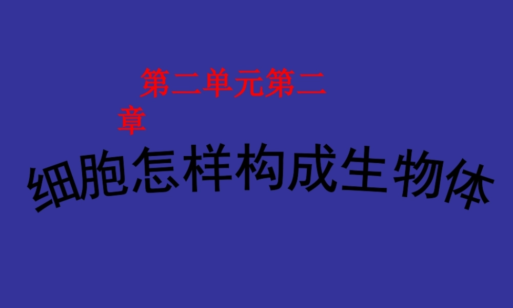 2014第二单元第二章细胞怎样构成生物体