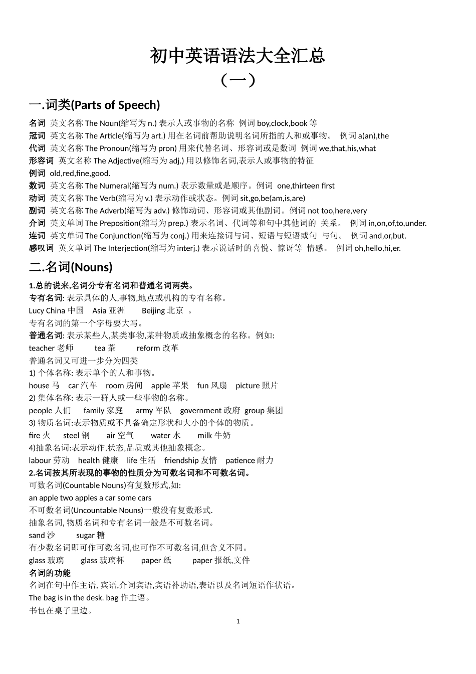 初中英语语法大全汇总_第1页