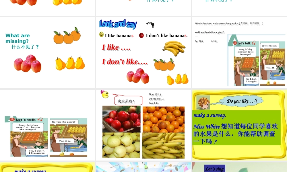 2013PEP小学英语三年级下册_Unit5_A_Let's_talk_课件