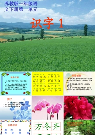 《识字1》课件（苏教版一年级语文下册课件）