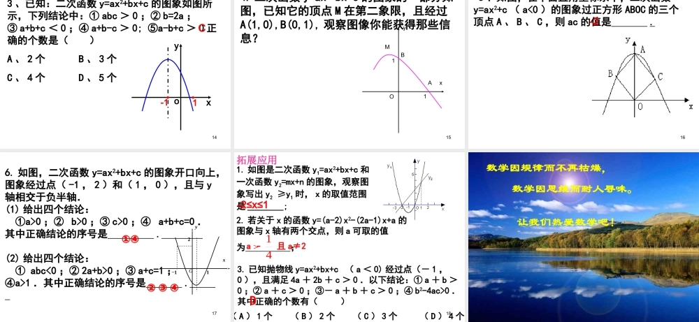 二次函数中的符号问题
