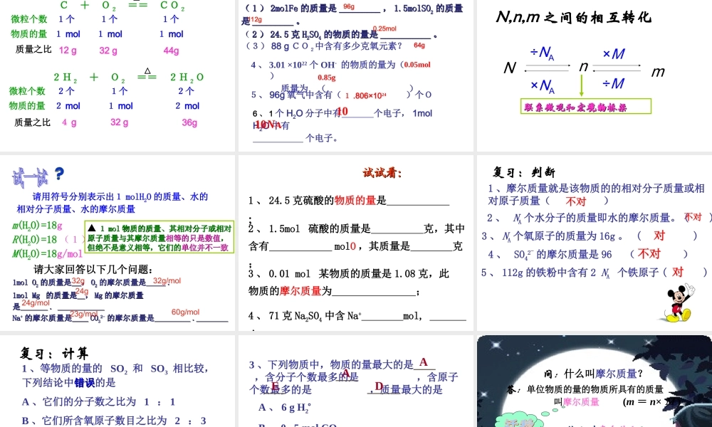《化学计量在实验中的应用》课件1