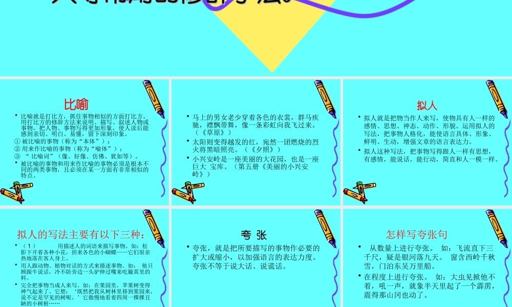 小学语文句子的修辞方法复习课件