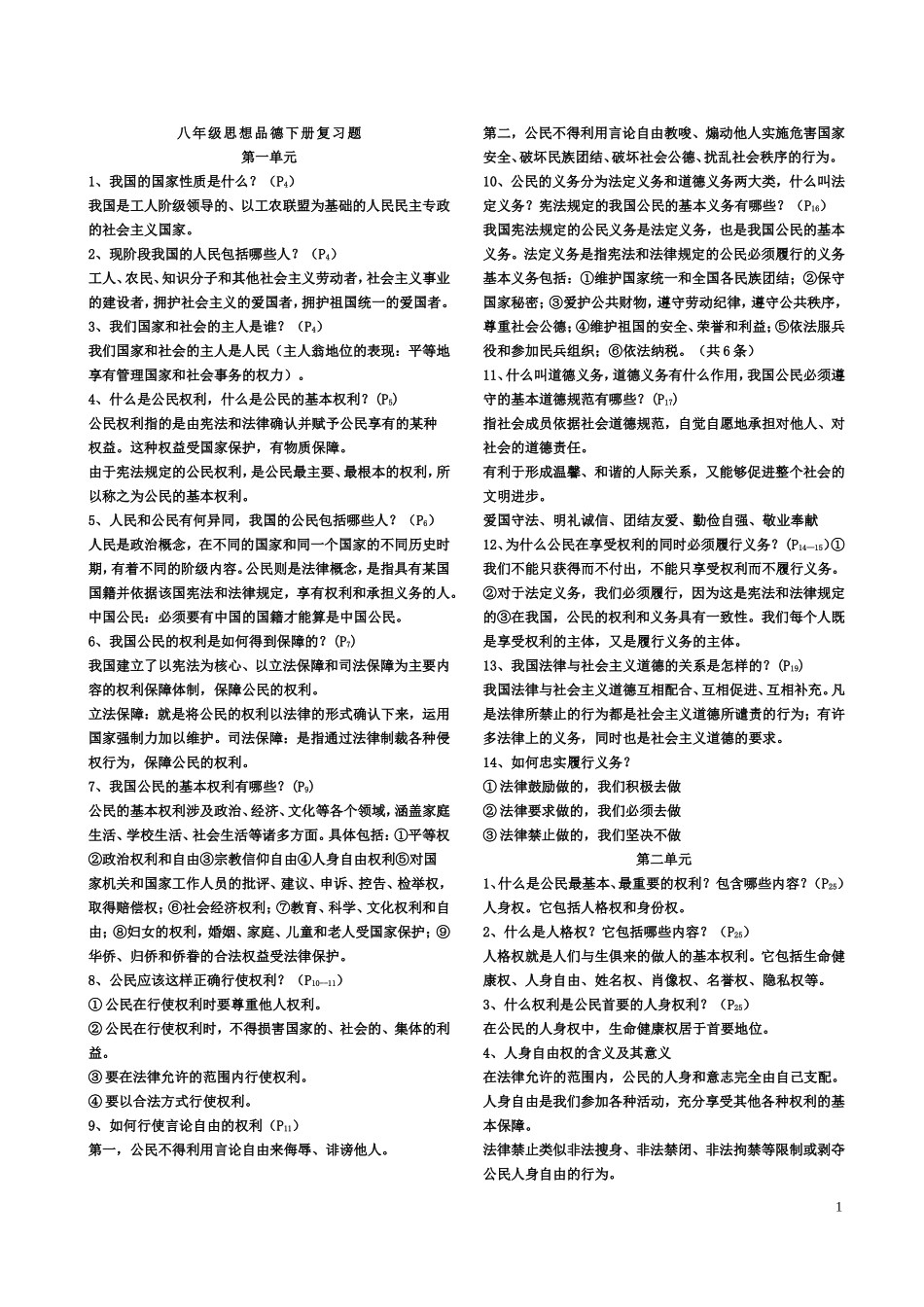 八年级思想品德下册知识点 (2)_第1页