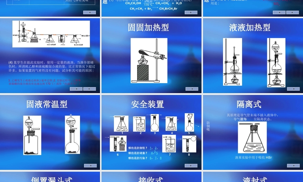 高中化学_有机化学实验小结总结