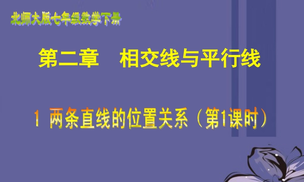 七年级数学下册21两条直线的位置关系（一）课件（2012新版）北师大版