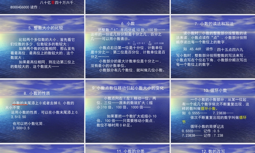 小学数学《数与代数的复习》教学课件