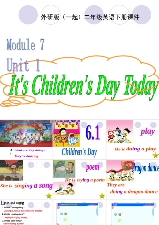 公开课用外研版（一起）二年级英语下册课件Module7Unit1(1)