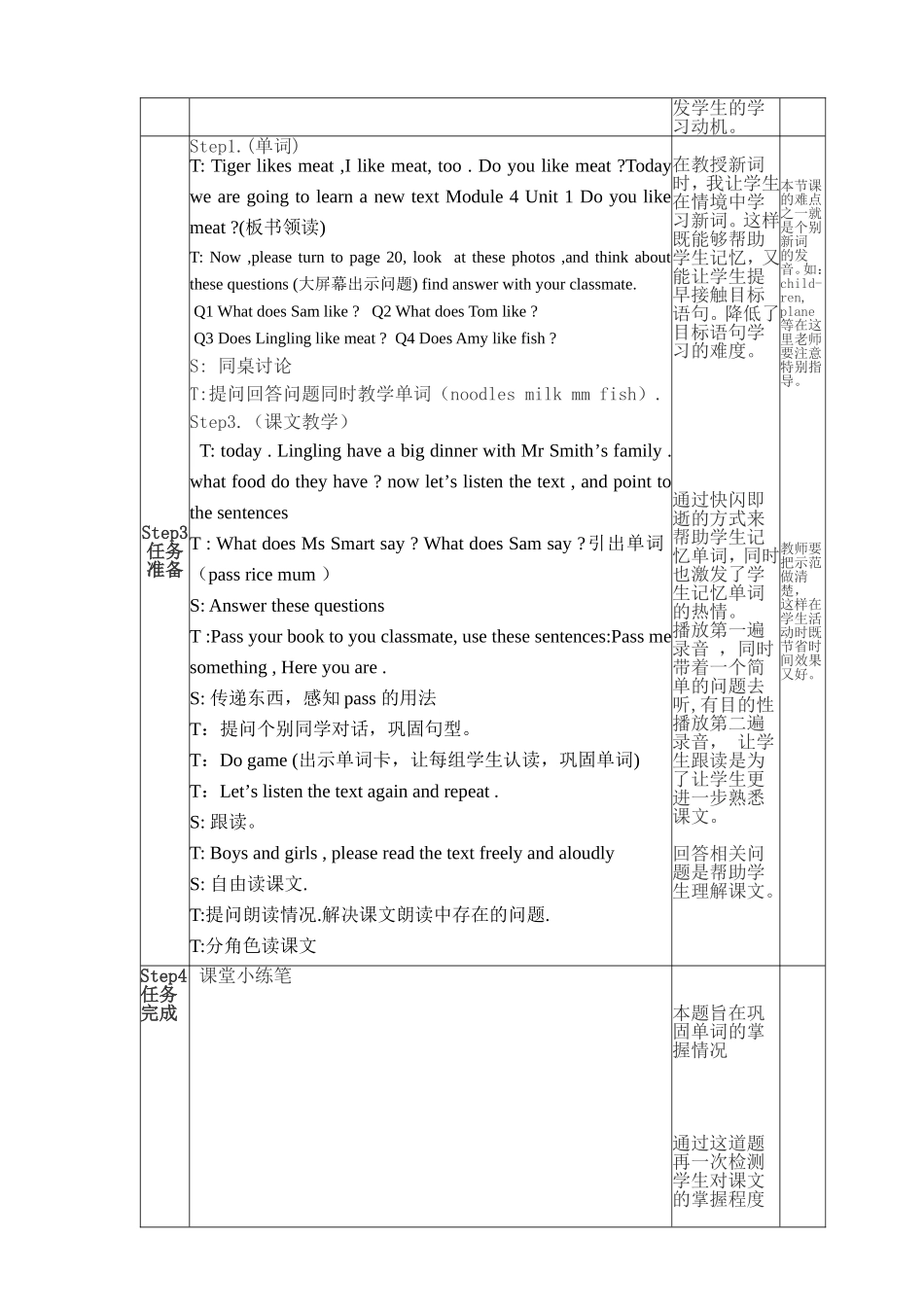 花园小学英语《Doyoulikemeat》教学设计郝淑红_第2页