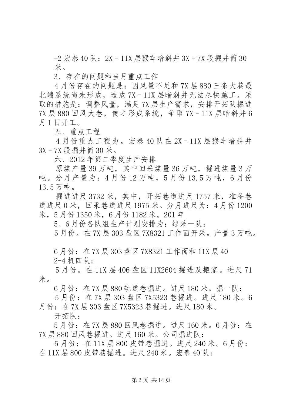 月度汇报生产计划(样板)_第2页