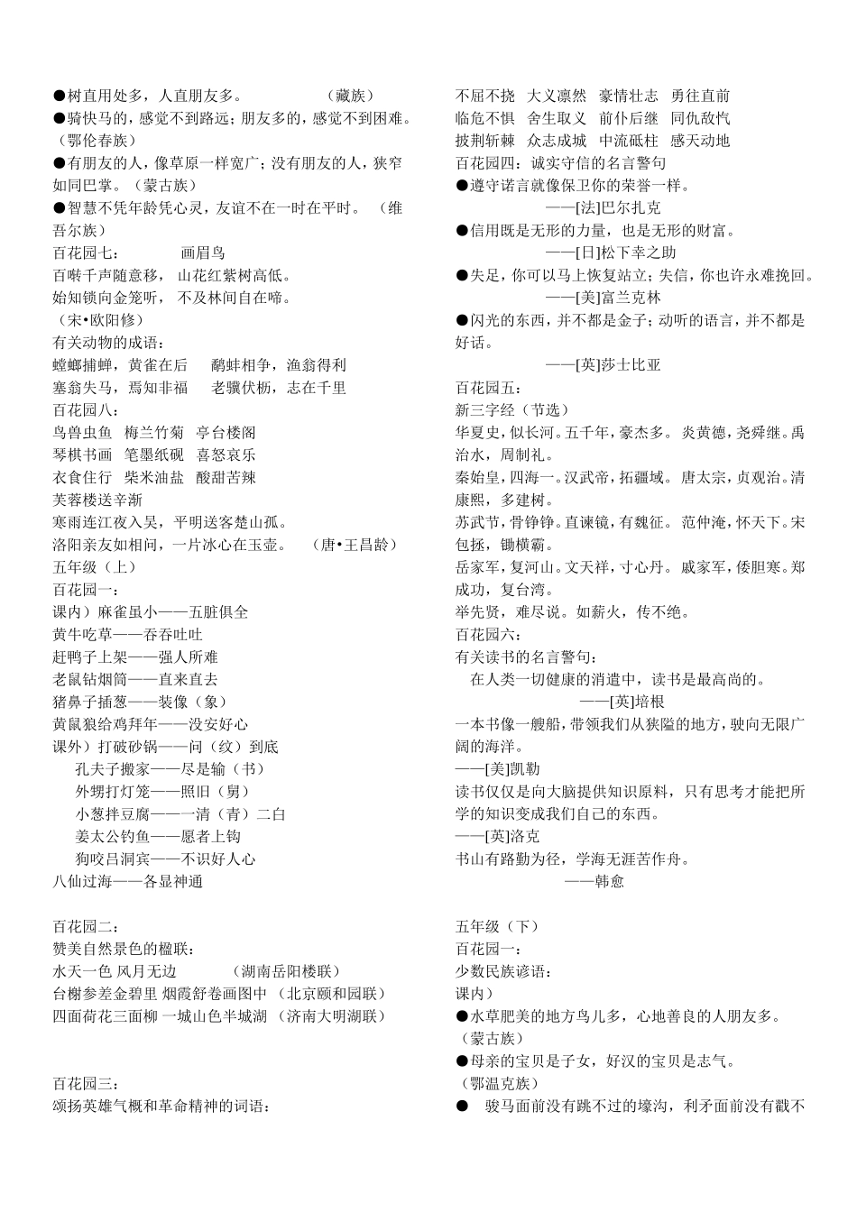 语文S版小学三、四、五年级上下册百花园中积少成多_第3页