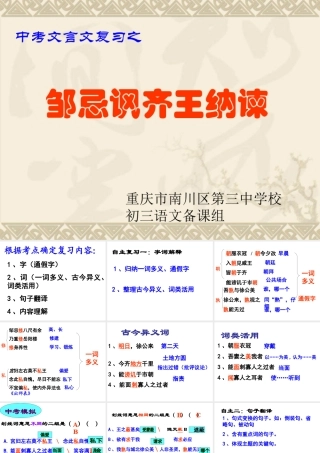 文言文复习3邹忌讽齐王纳谏