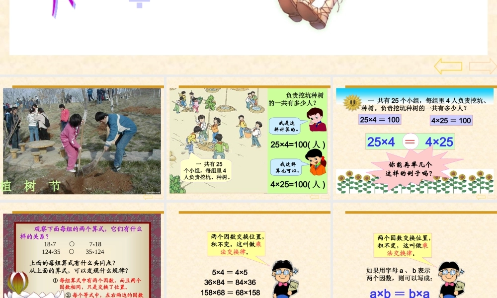 人教版新课标小学数学四年级下册《乘法运算定律》课件2013(1)