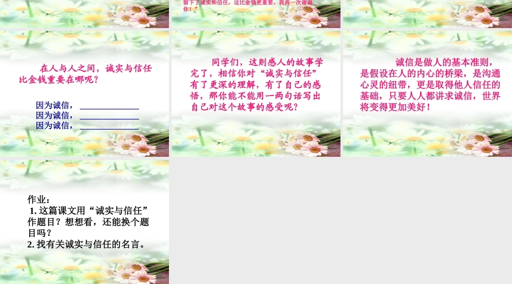 四年级上苏教版《诚实与信任》课件(1)