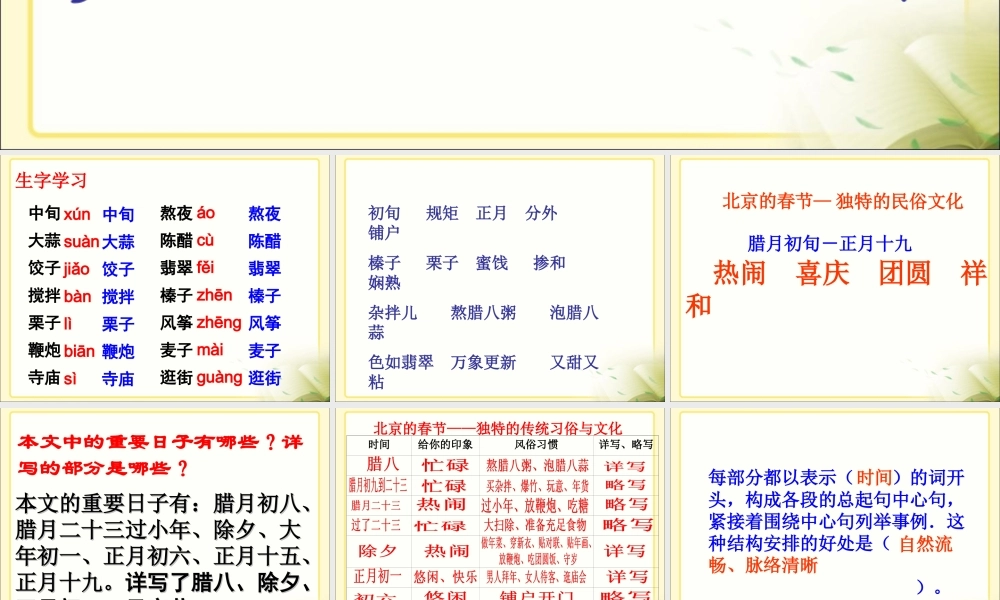 《北京的春节》教学课件2 (2)