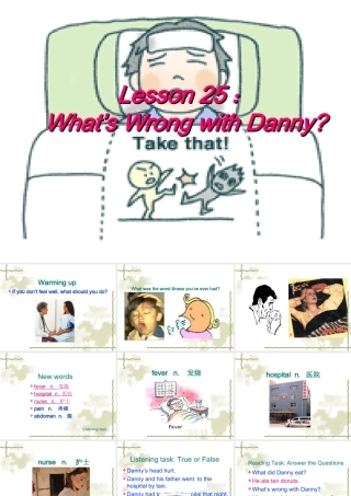 冀教版初中九上Unit4StayHealthyLesson25What’sWrongwithDanny课件