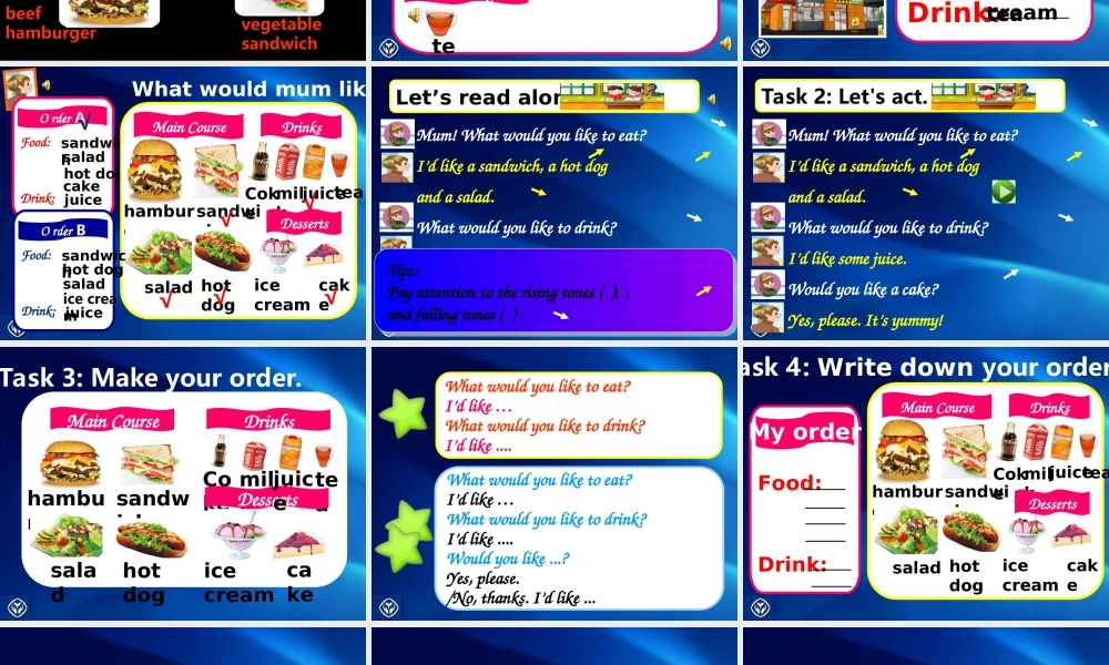 新版PEP五年级上册unit3__What__would__you_like__A_let's_learn_课件