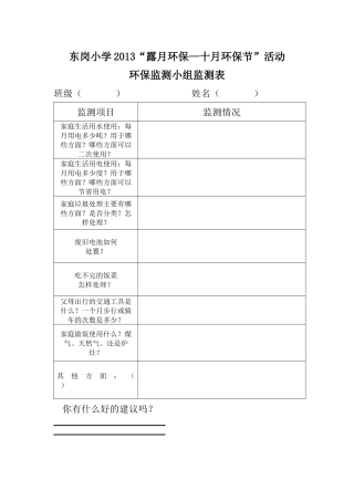 环保监测表2013