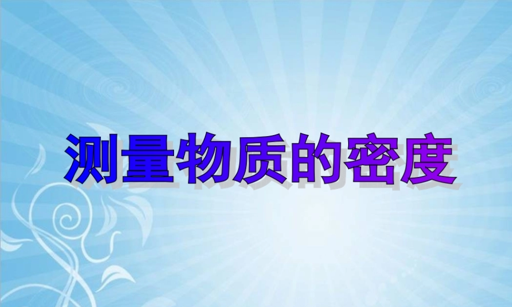 测量物质的密度上课用
