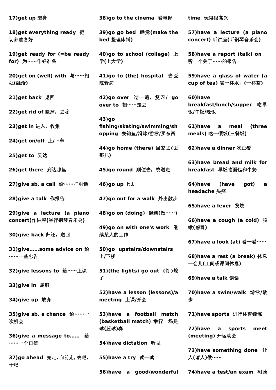 初中常见英语短语与固定搭配_第2页