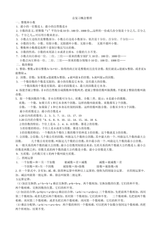 六年级总复习概念整理