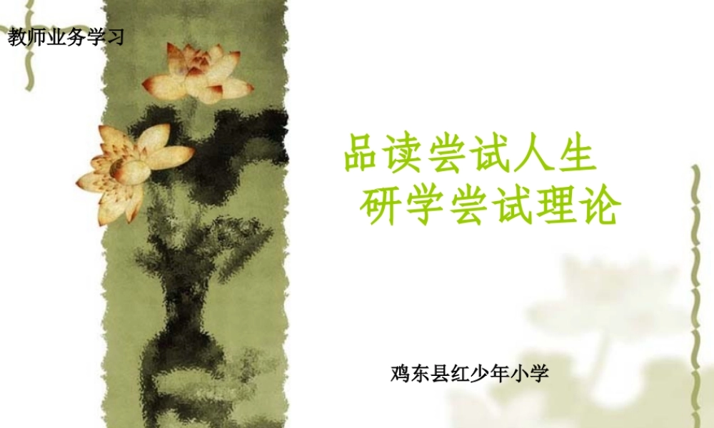 品读尝试人生