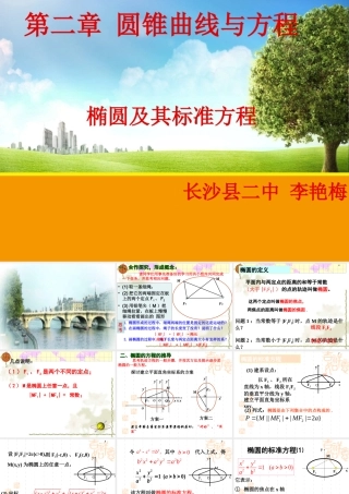 椭圆及其标准方程（长沙县二中李艳梅）