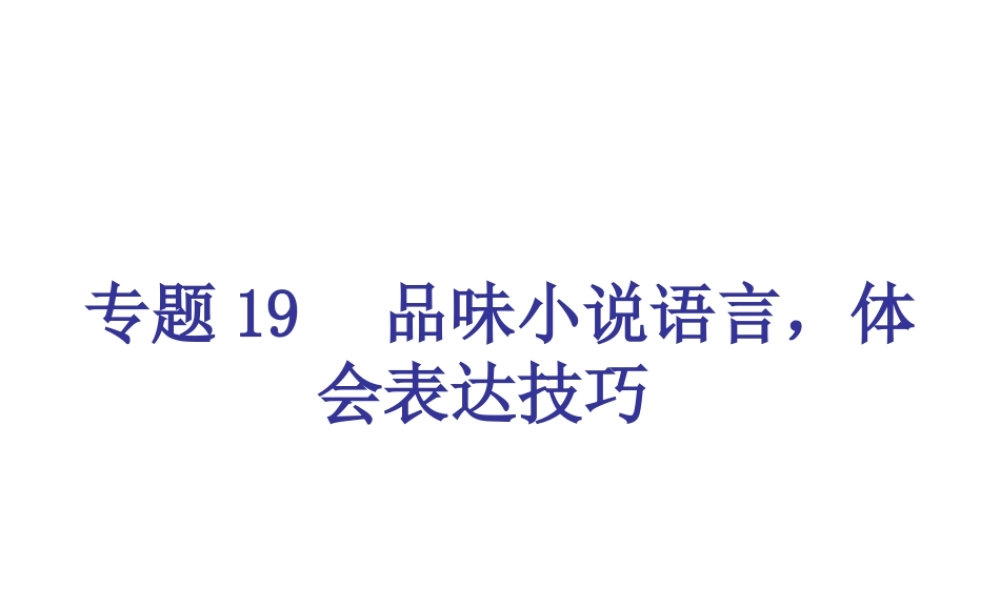 专题19-品味小说语言，体会表达技巧（22页）
