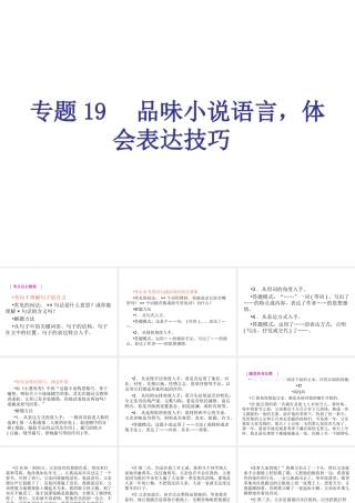 专题19-品味小说语言，体会表达技巧（22页）