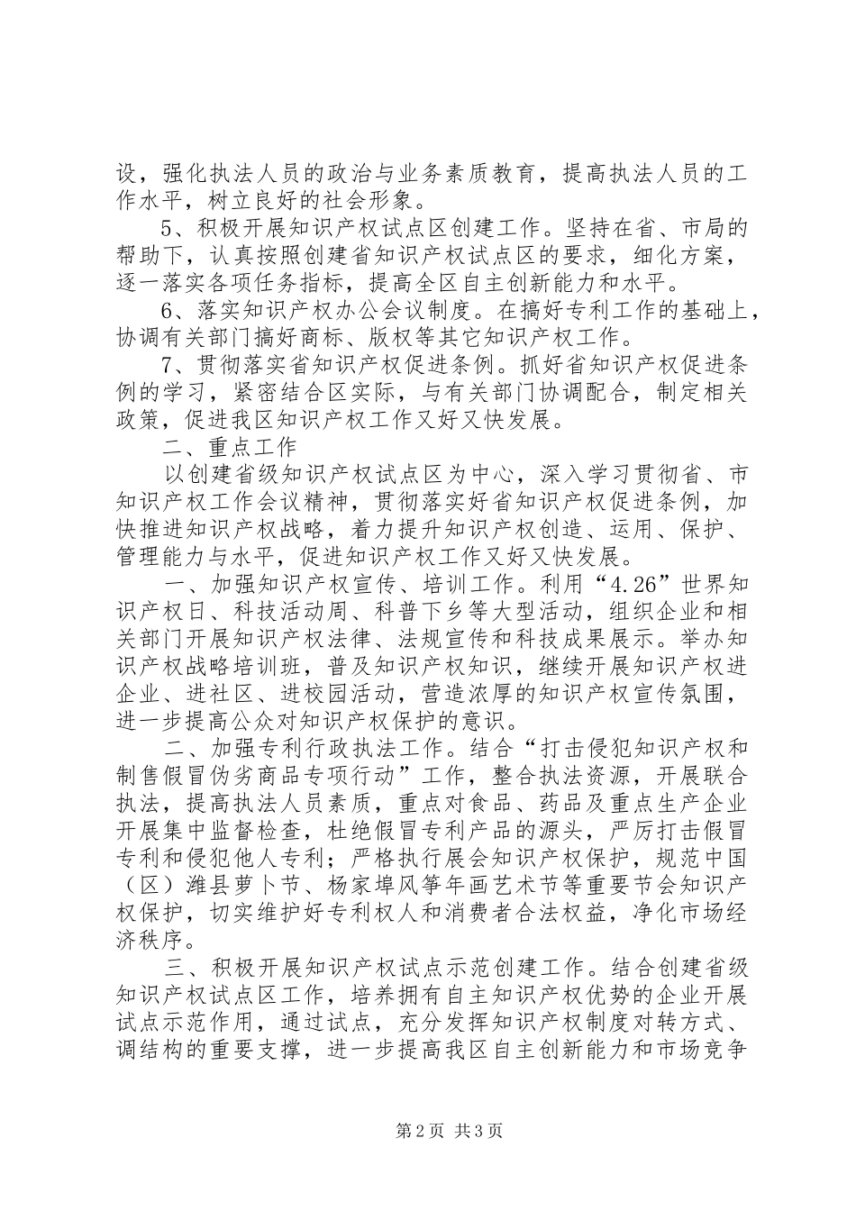 知识产权局全年执法管理计划与重点_第2页