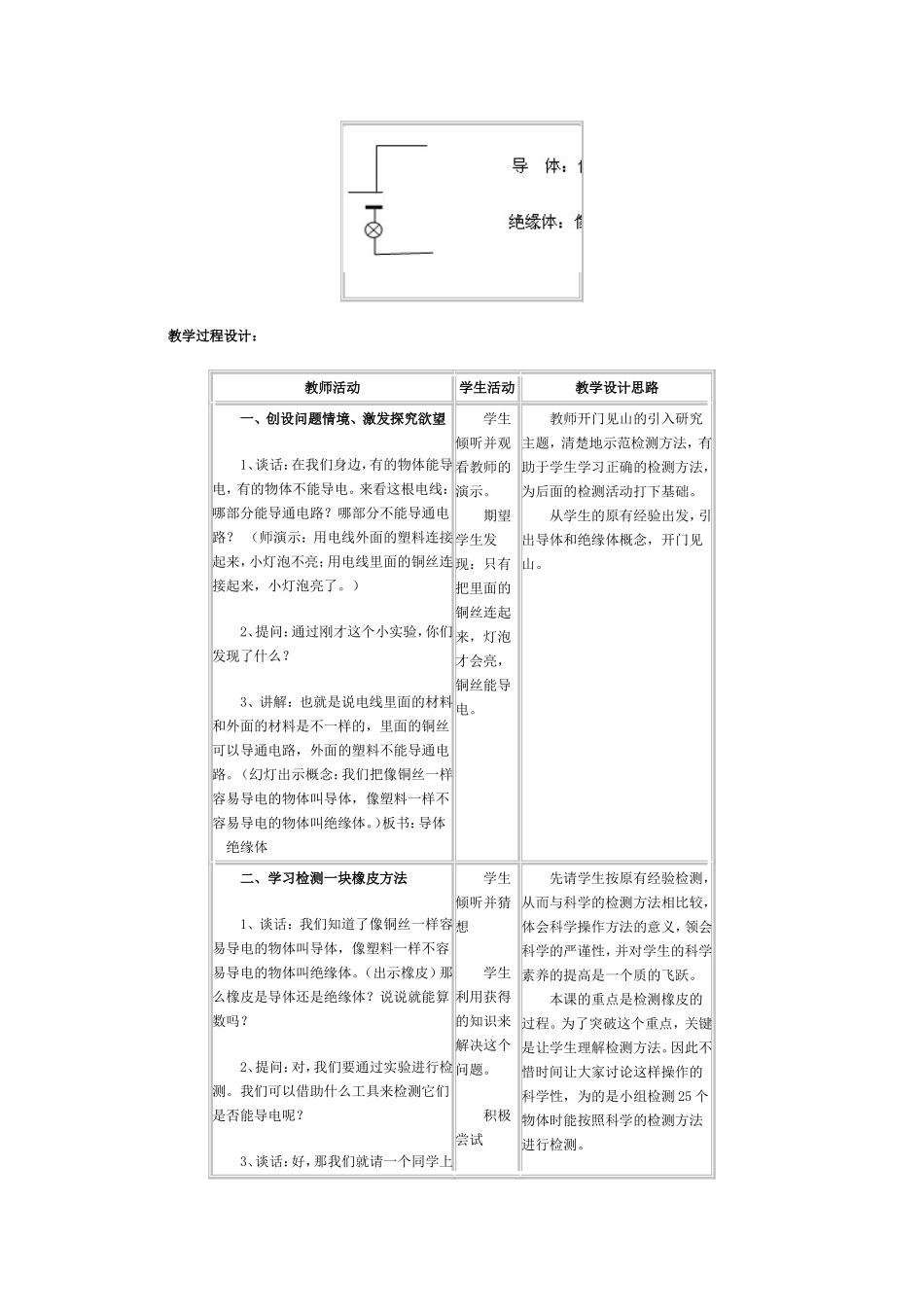 《导体与绝缘体》的教学设计MicrosoftWord文档_第2页