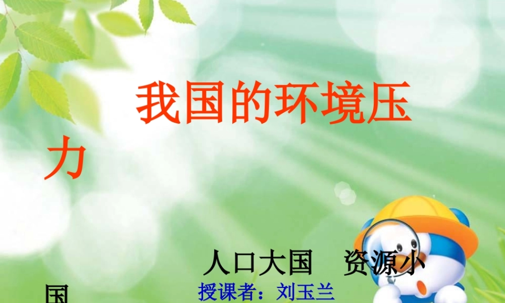 人口大国和资源小国课件