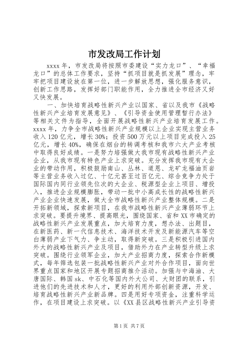 市发改局工作计划_第1页