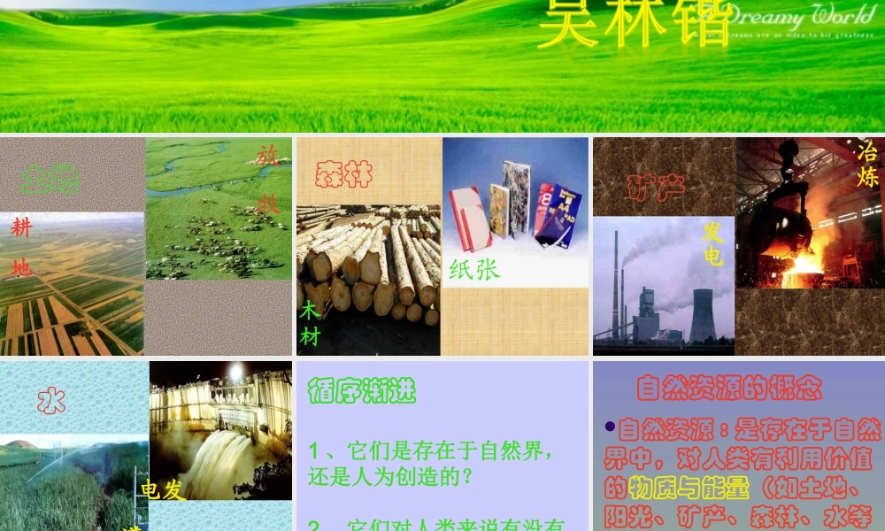 八年级地理上册：第三章第一节：自然资源总量丰富